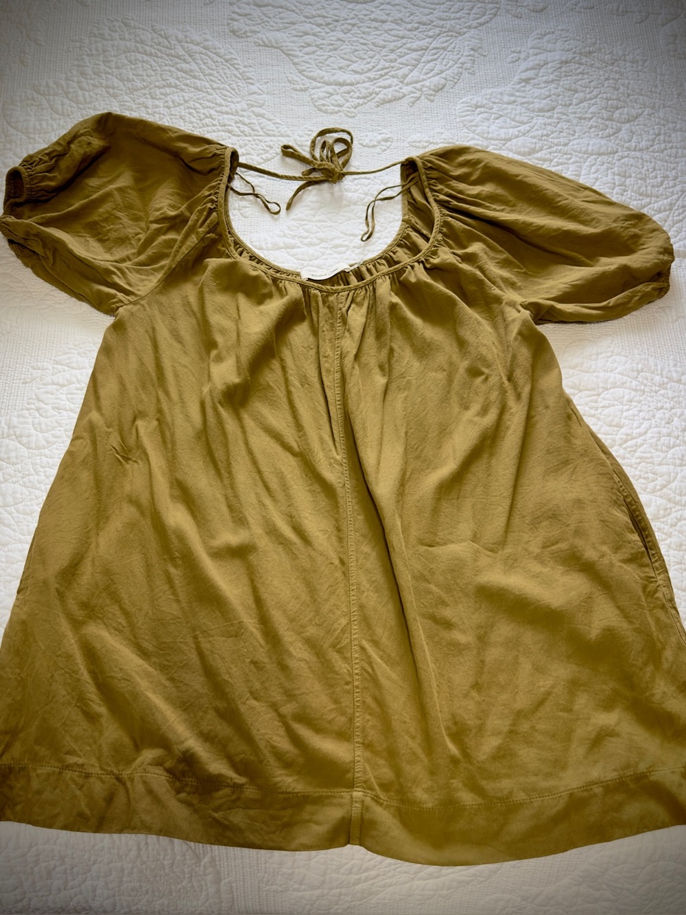 Mustard Seed Chartreuse Peasant Tie-Back Tunic | ADORABLE ON 😍 | Size L